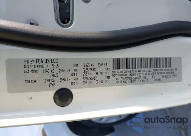 3C4PDCAB8FT700493: 43540496