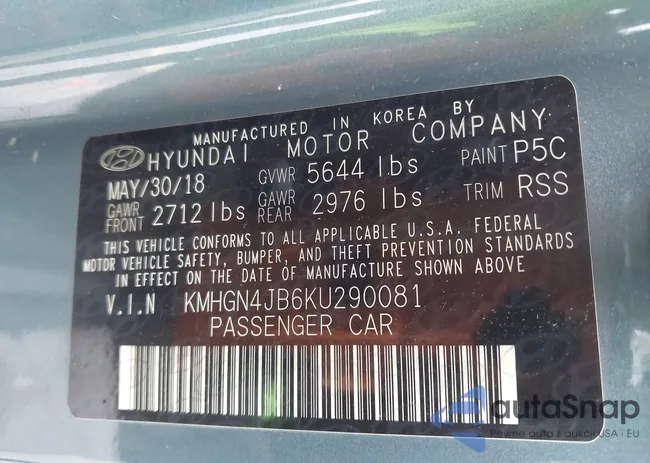 KMHGN4JB6KU290081: 43540602