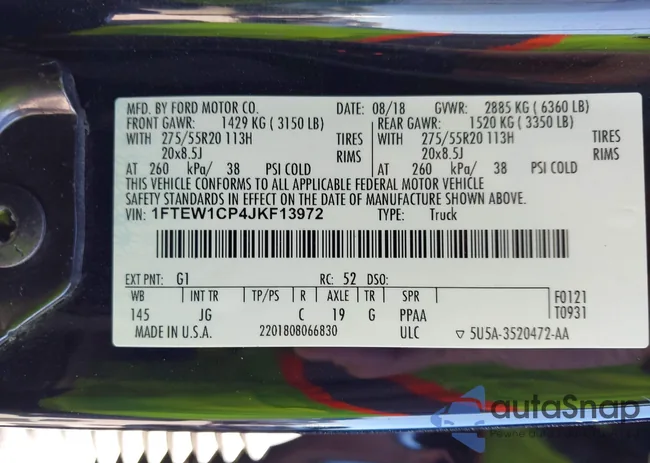 1FTEW1CP4JKF13972: 43540872