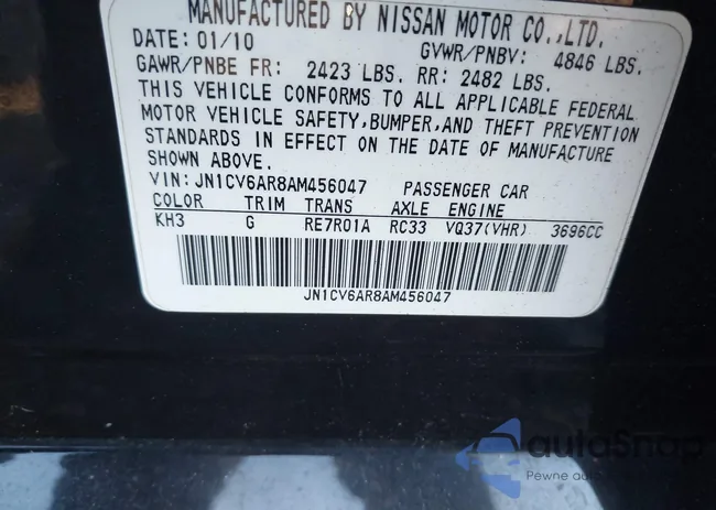 JN1CV6AR8AM456047: 43540930