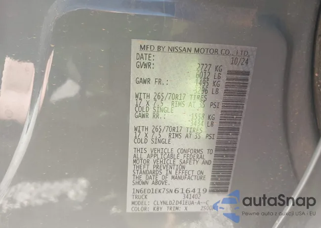 1N6ED1EK7SN616419: 43540962