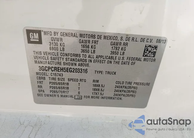 3GCPCREH5EG203316: 43540968