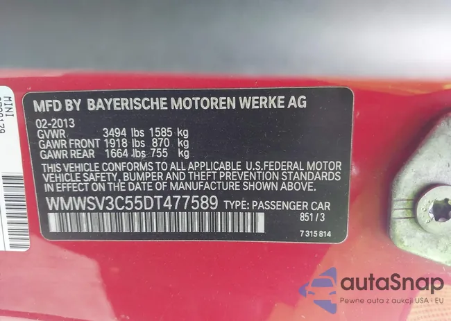 WMWSV3C55DT477589: 43540074