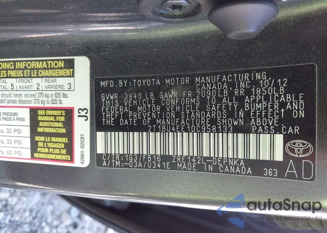 2T1BU4EE1DC958133: 43540096