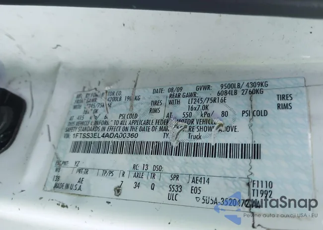 1FTSS3EL4ADA00360: 43540126