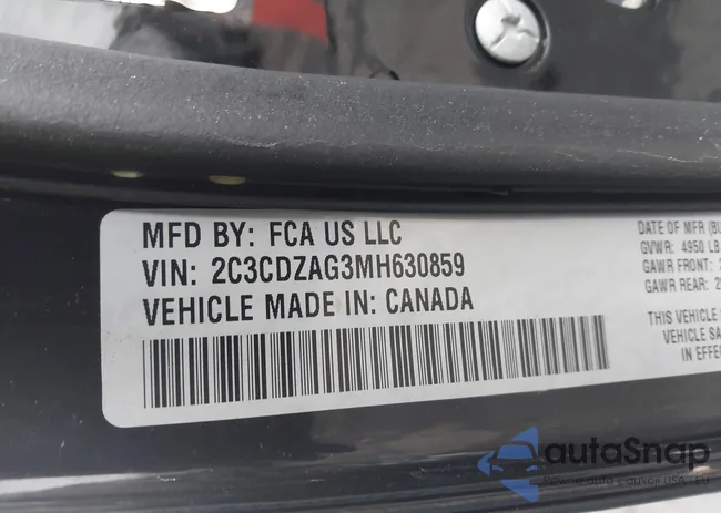 2C3CDZAG3MH630859: 43540275