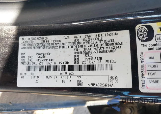 3FADP4TJ7FM142141: 43540285