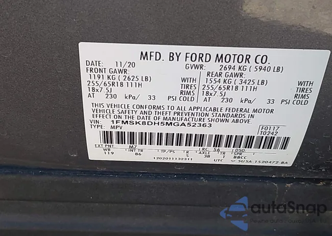 1FMSK8DH5MGA52363: 43541460