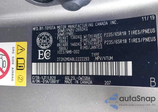 2T2HZMDA8LC222293: 43541463