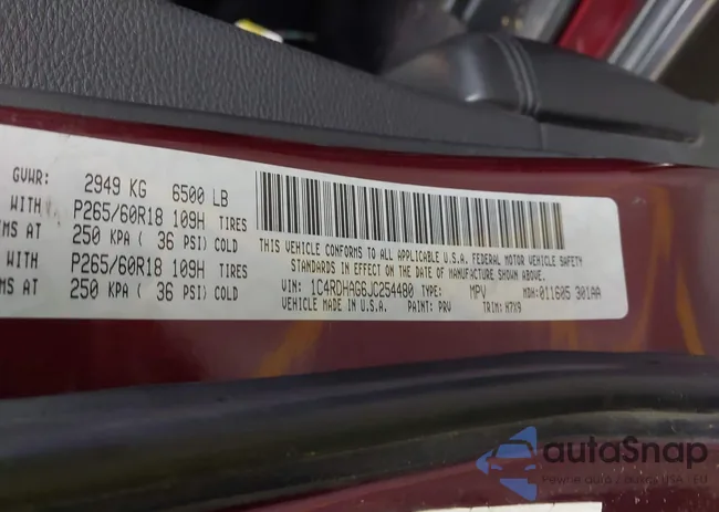 1C4RDHAG6JC254480: 43541798