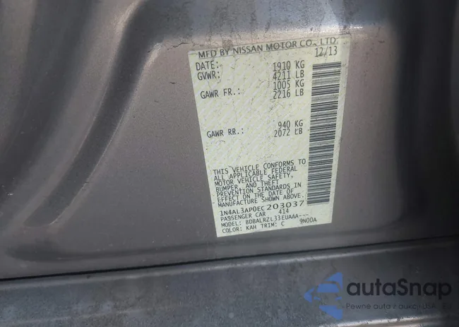 1N4AL3AP0EC203037: 43541927