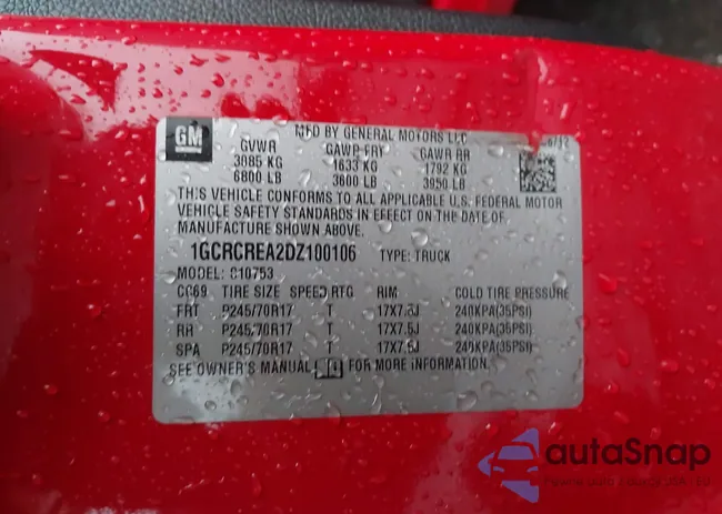 1GCRCREA2DZ100106: 43541945