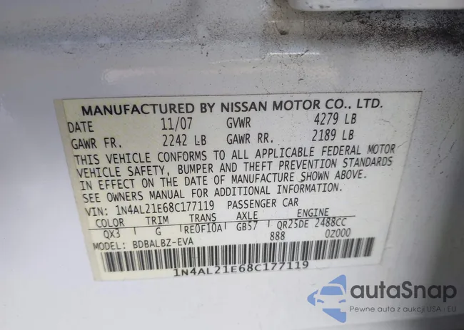 1N4AL21E68C177119: 43541015