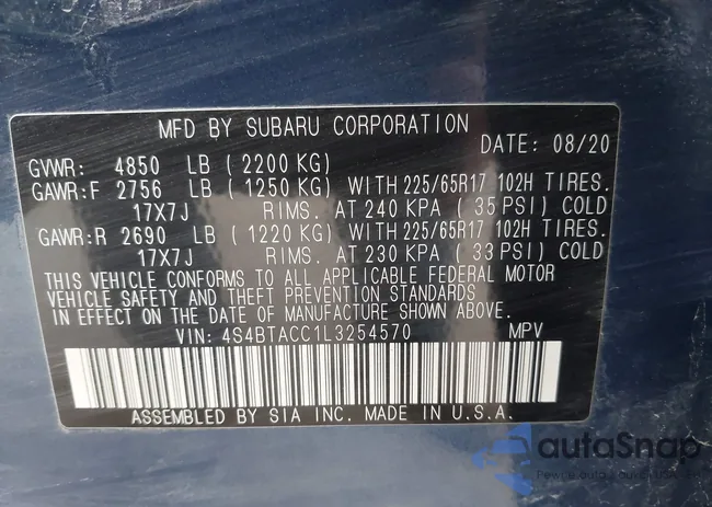 4S4BTACC1L3254570: 43541049