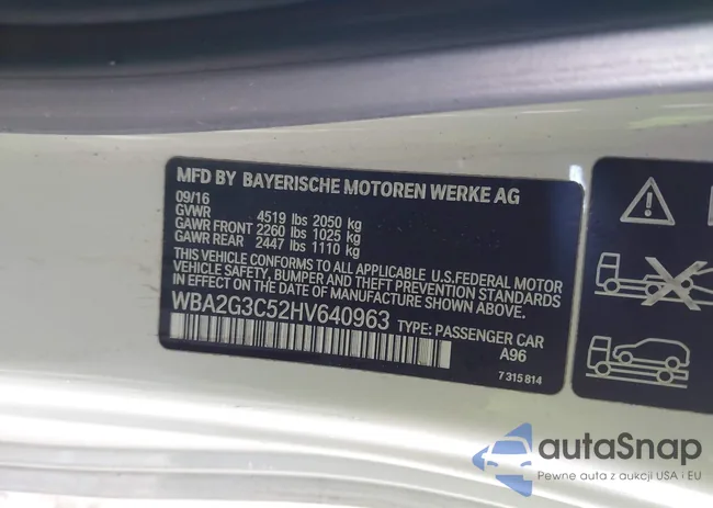 WBA2G3C52HV640963: 43541052