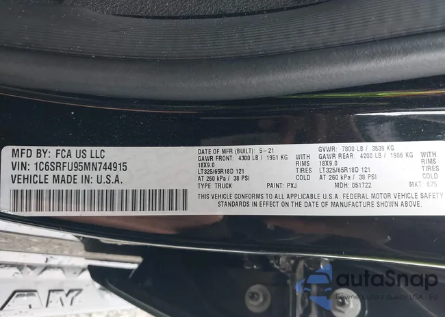 1C6SRFU95MN744915: 43541123