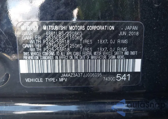 JA4AZ3A37JJ006095: 43541160