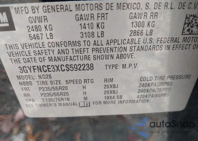 3GYFNCE3XCS592238: 43541237