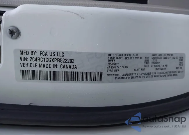 2C4RC1CGXPR522292: 43541308