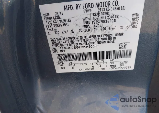 1FMCU9EG7CKA50569: 43542386