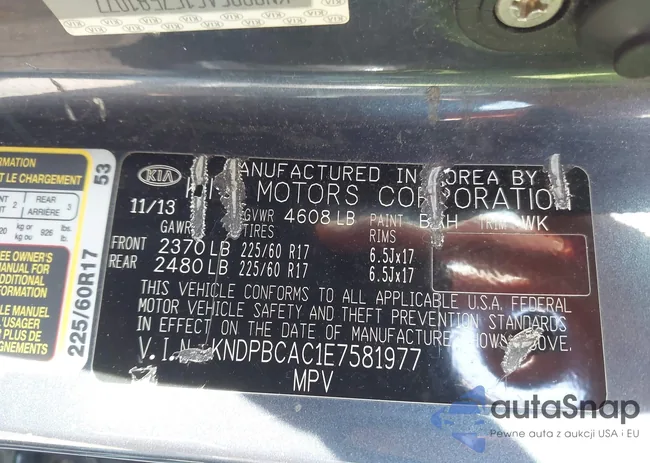 KNDPBCAC1E7581977: 43542435