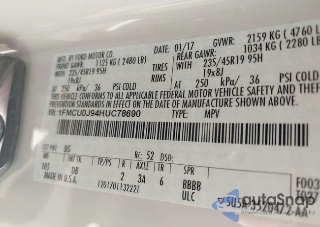 1FMCU0J94HUC78690: 43542467