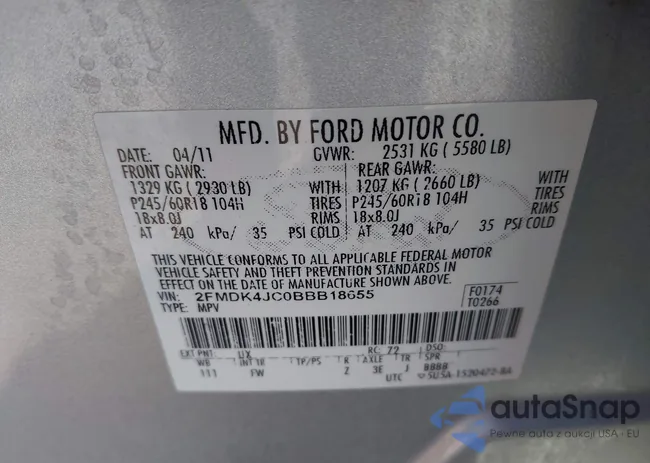 2FMDK4JC0BBB18655: 43542479