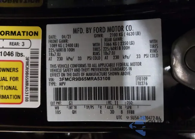 3FMCR9B65MRA53108: 43542505