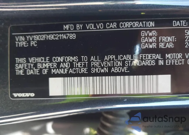 YV1902FH9C2114789: 43542571