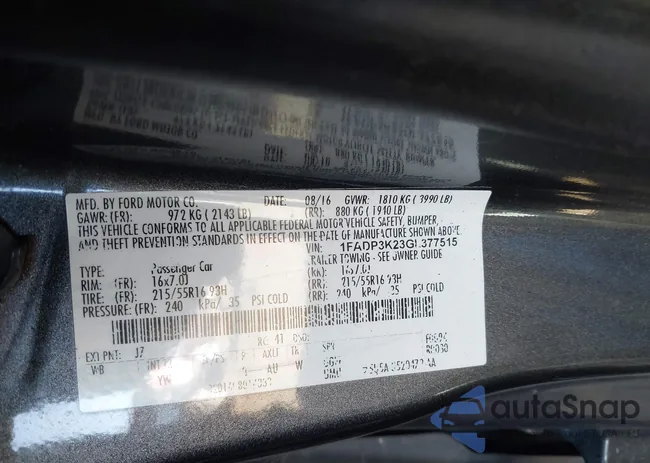 1FADP3K23GL377515: 43542922