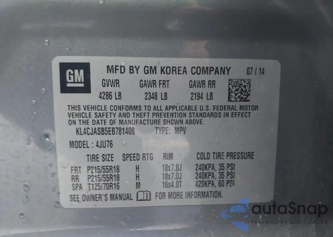 KL4CJASB5EB781408: 43542237