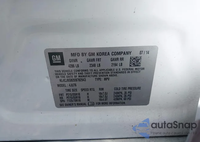 KL4CJBSB2EB782943: 43543383