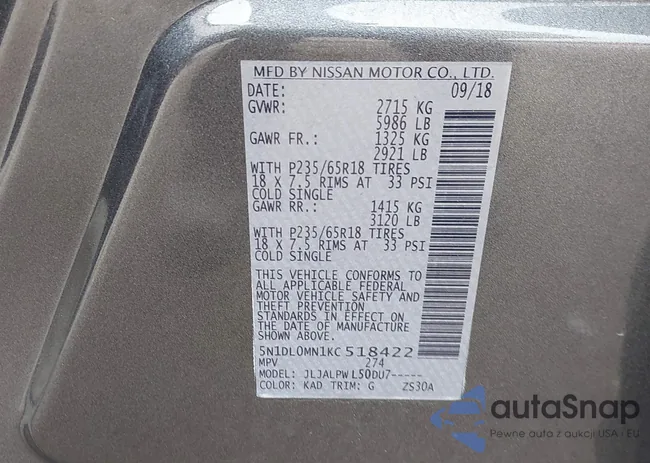 5N1DL0MN1KC518422: 43543398