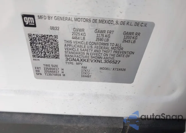 3GNAXKEVXNL306527: 43543454