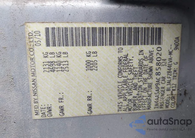 1N4AA5AP9AC858020: 43543473