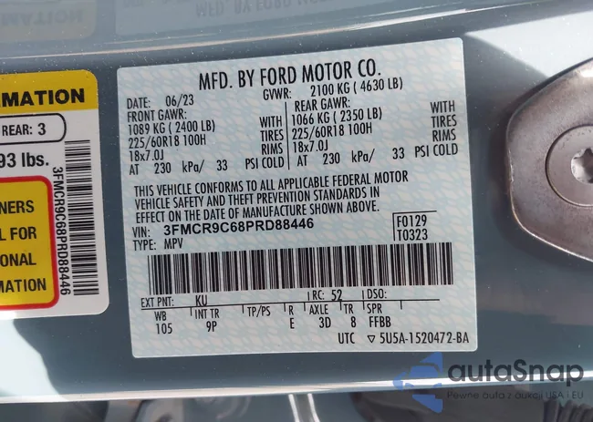 3FMCR9C68PRD88446: 43543506