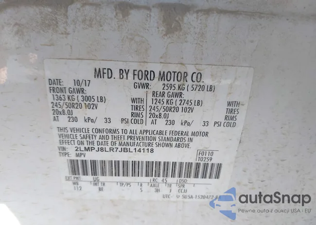 2LMPJ8LR7JBL14118: 43543571