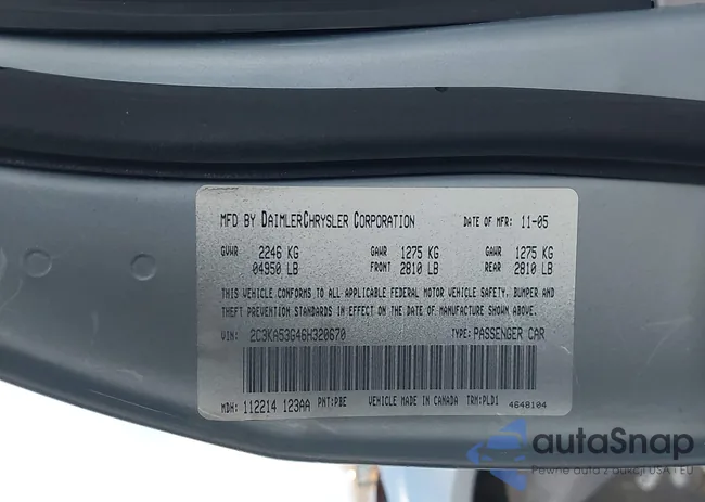 2C3KA53G46H320670: 43543585