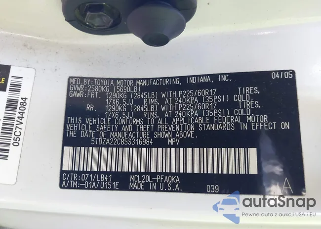 5TDZA22C85S316984: 43543843