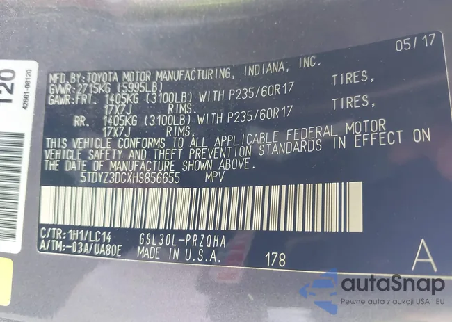 5TDYZ3DCXHS856655: 43542975