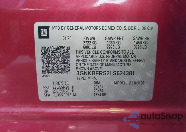 3GNKBFRS2LS624381: 43543092