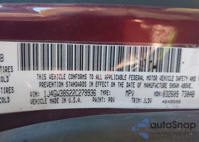 1J4GW38S22C279936: 43543100