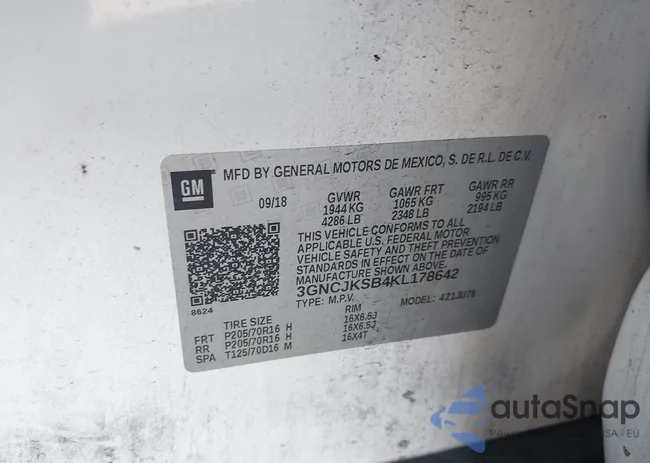 3GNCJKSB4KL178642: 43543286