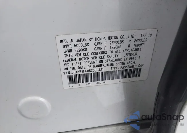 JH4KB2F68BC000421: 43544448