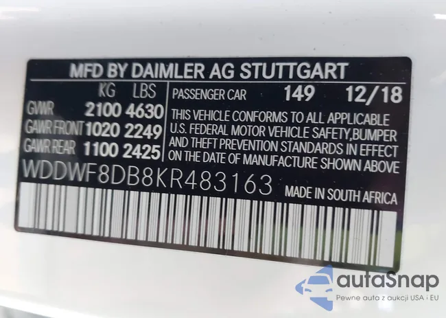 WDDWF8DB8KR483163: 43544574