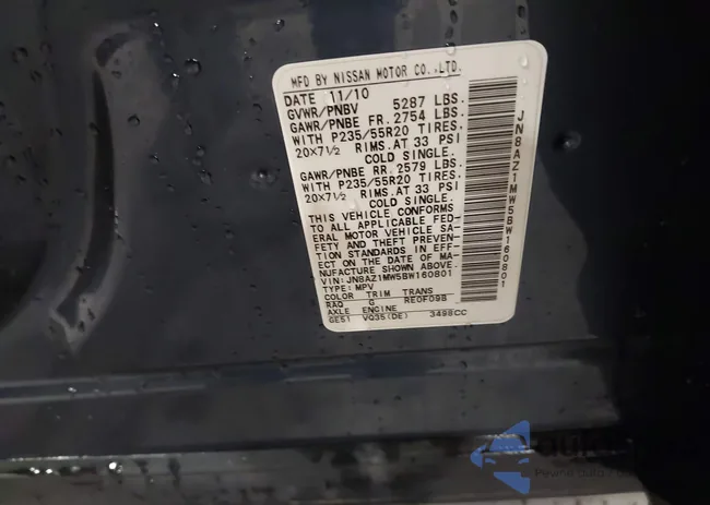 JN8AZ1MW5BW160801: 43544612