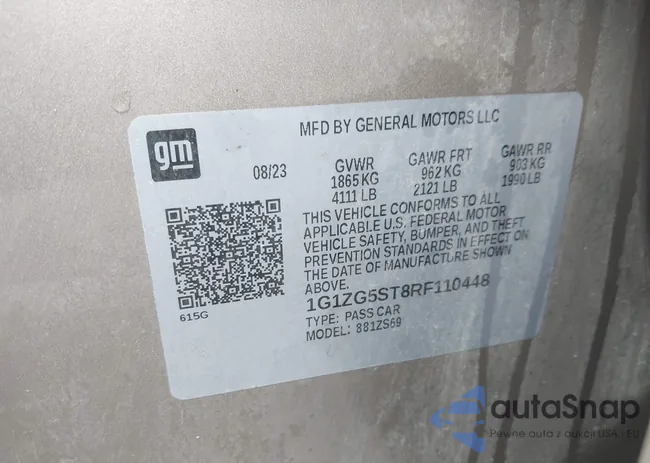 1G1ZG5ST8RF110448: 43544657