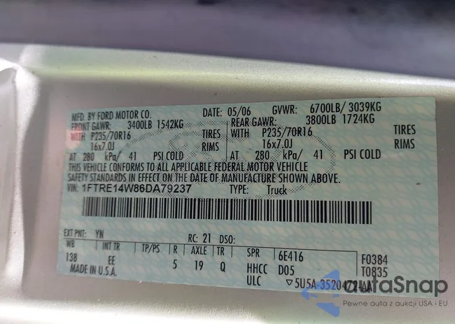 1FTRE14W86DA79237: 43544831