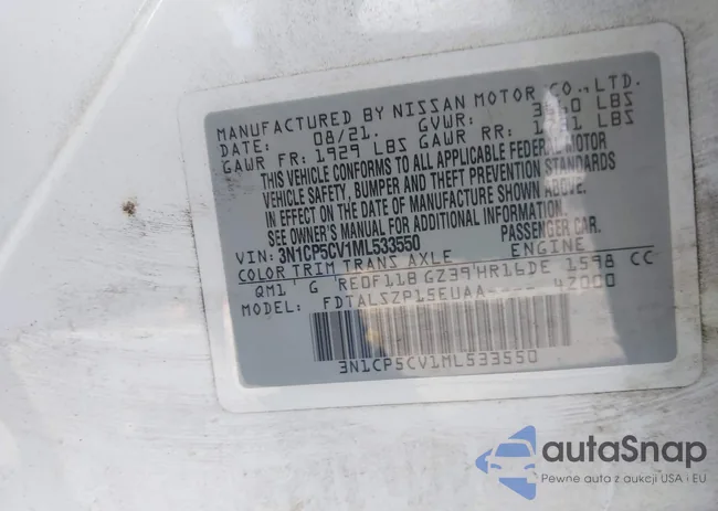 3N1CP5CV1ML533550: 43544033