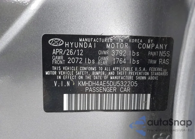 KMHDH4AE5DU532205: 43544063